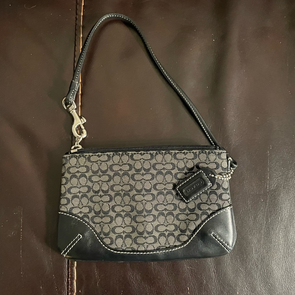 Black coach wristlet, clean